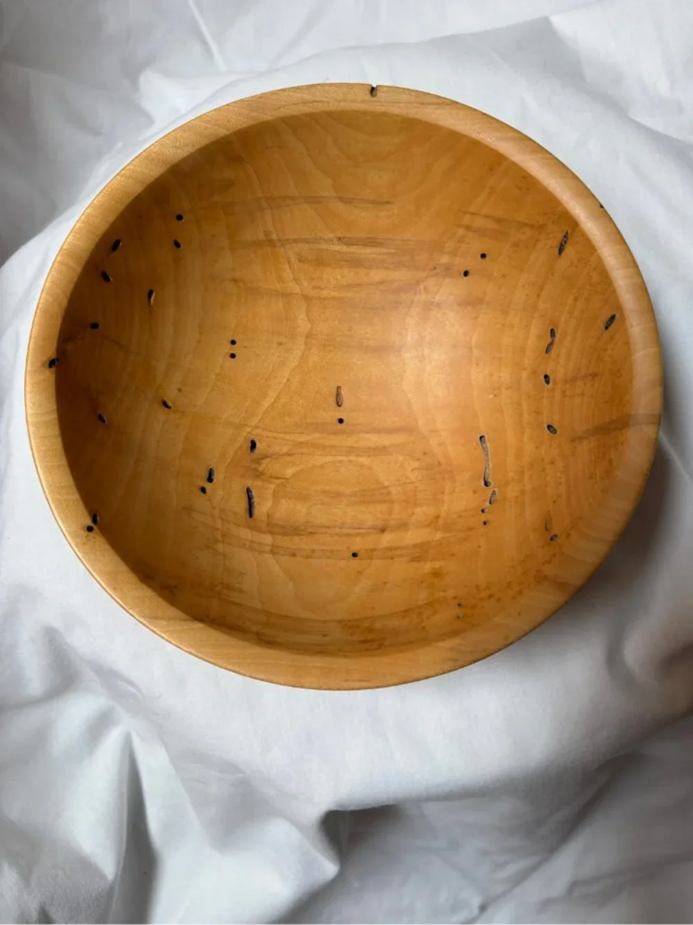 Warren Carpenter Ambrosia Box Elder Bowl • Hand‑Turned • Signed Wood Art